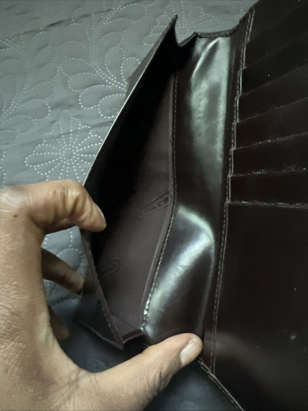 VTG Coach Men’s Long Wallet Manhattan Collection Dark Expresso Genuine Leather - Picture 5 of 14